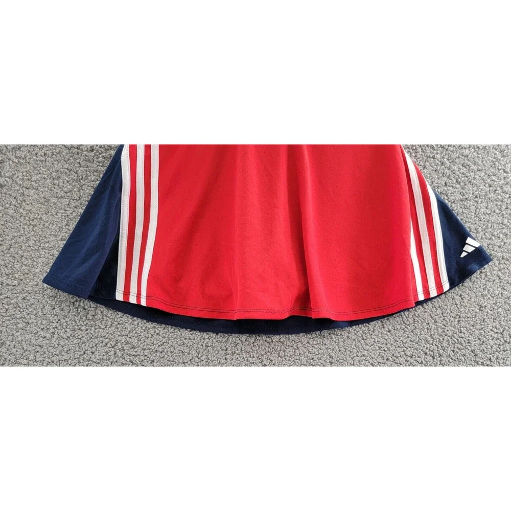 adidas Elastic Waistband 3-Stripes Activewear Skort Big Girls L 14 Navy/Red - Picture 4 of 14